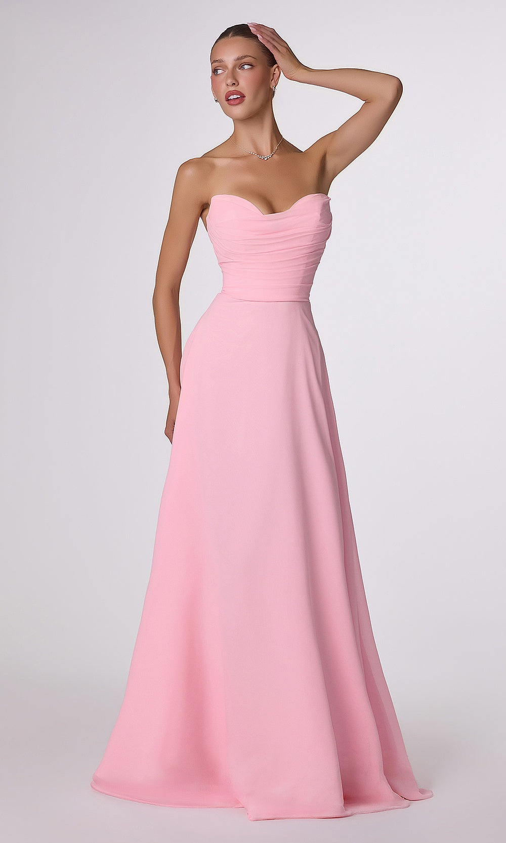 Ladivine T703 Bridesmaid Dress – Strapless Sweetheart Chiffon Evening Gown