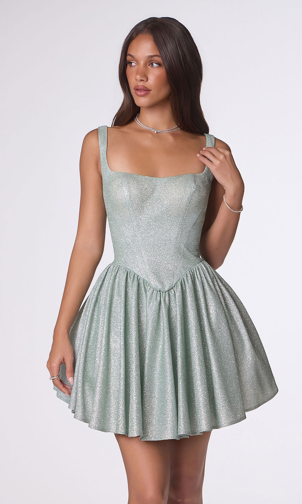 Ladivine by Amoris T738 Cocktail Dress - Fit-and-Flare Tiered Ruffle Mini