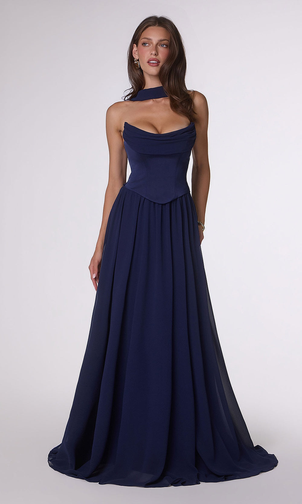 Amoris by Ladivine T741 Wedding Guest Gown – Strapless Corset Chiffon A-Line