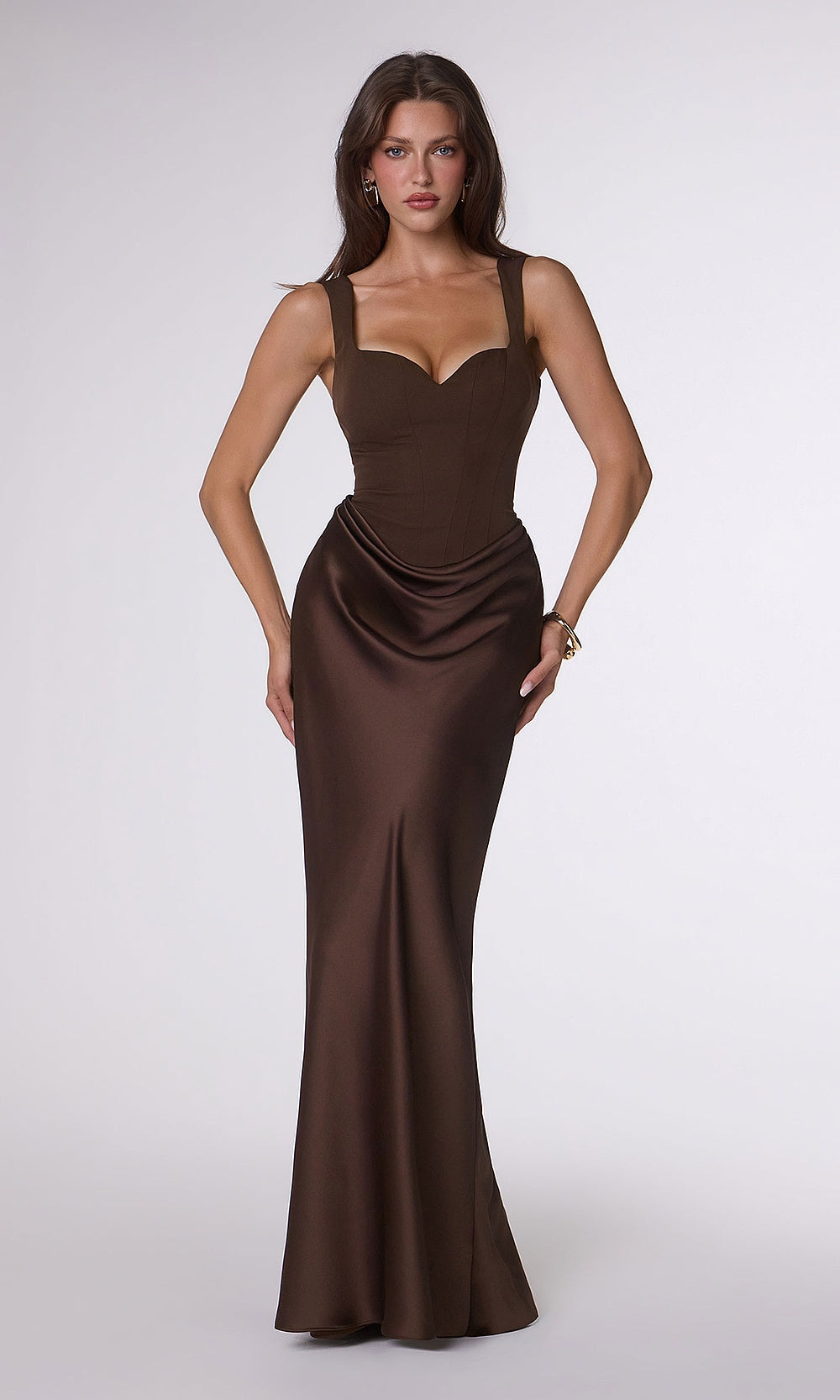 Amoris by Ladivine T742 Satin Evening Gown – Sweetheart Corset Mermaid