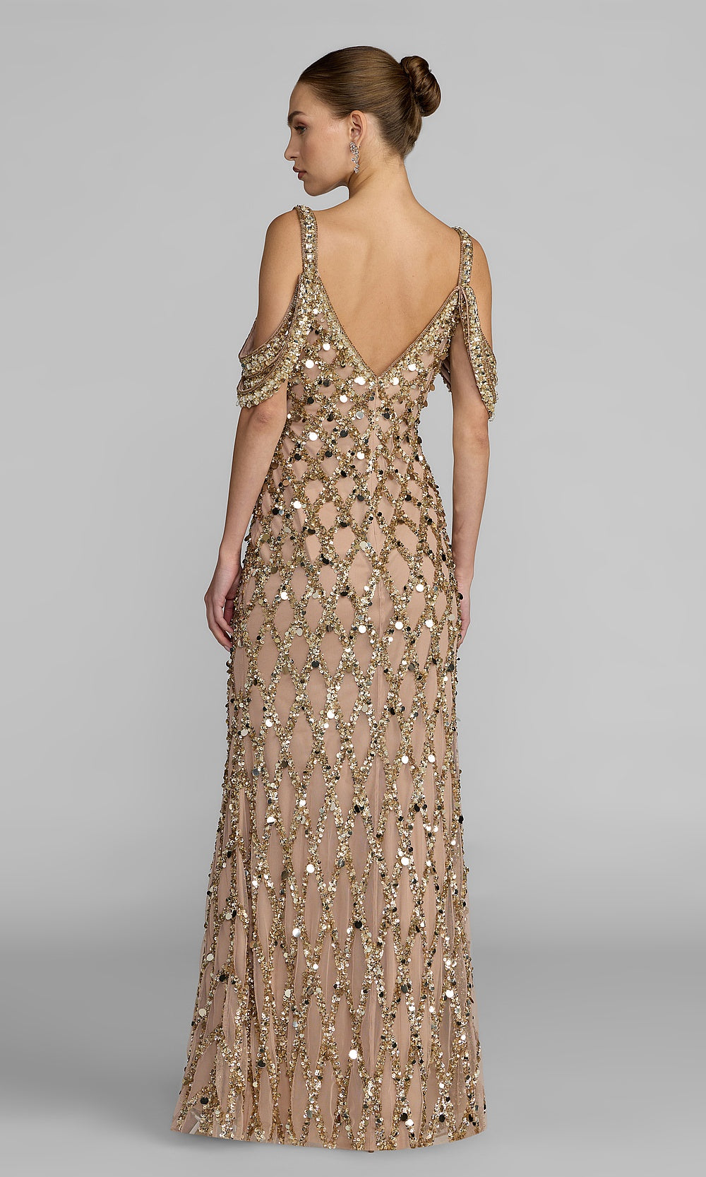 Mac Duggal 10139 Evening Dress - Gold - BK