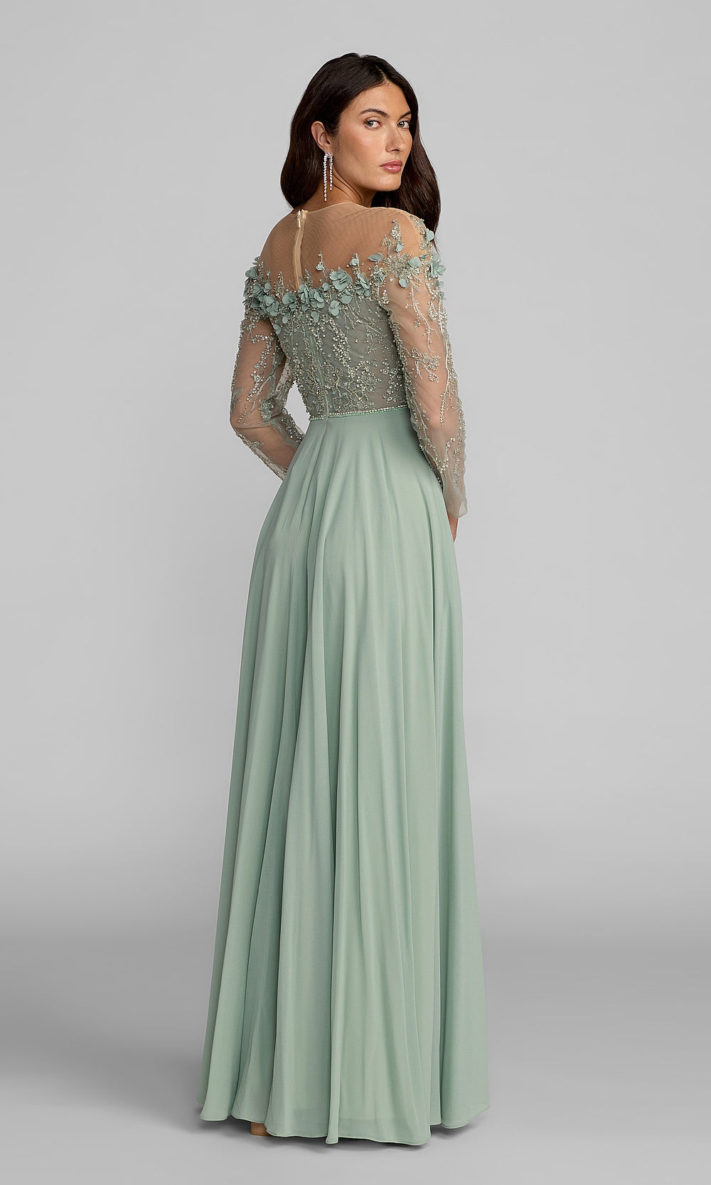 Mac Duggal 21315 Evening Dress - Sage - BK
