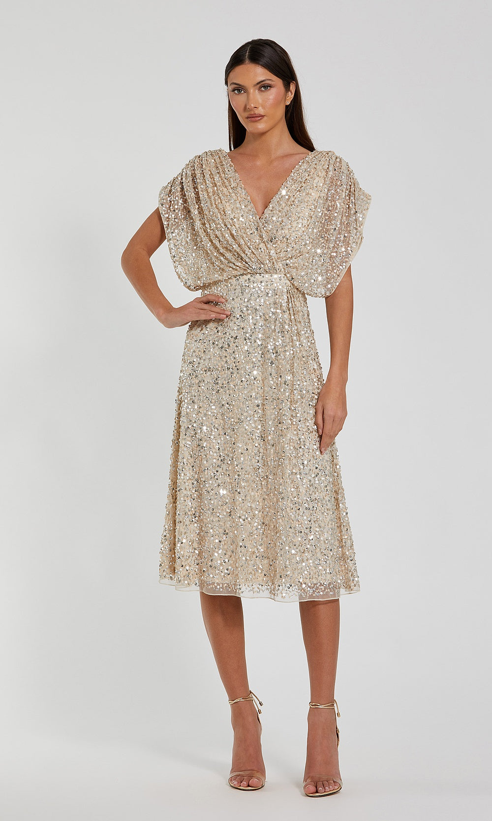 Mac Duggal 23027 Cocktail Dress - Nudesilver - AB