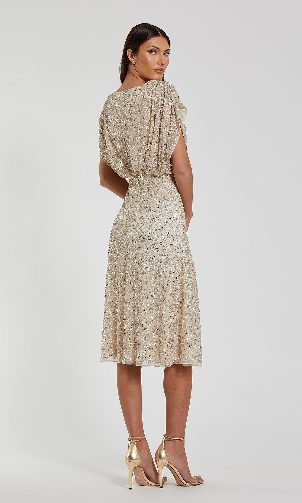 Mac Duggal 23027 Cocktail Dress - Nudesilver - BK