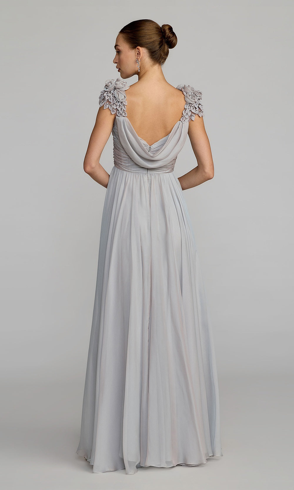Mac Duggal 69088 Evening Dress - Platinum - BK