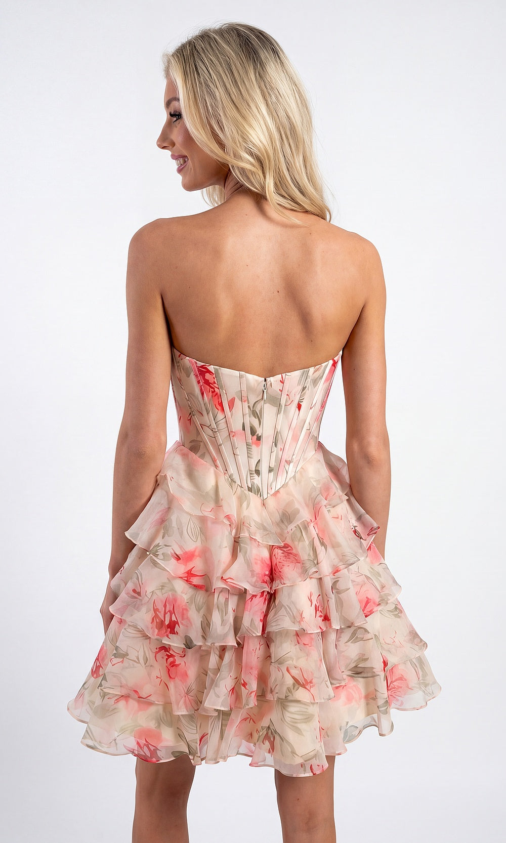 Portia and Scarlett PS26747 Short Dress Pink - View 2