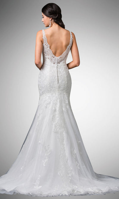 Dancing Queen - 68 Embraided Scoop Back Bridal Dress In White
