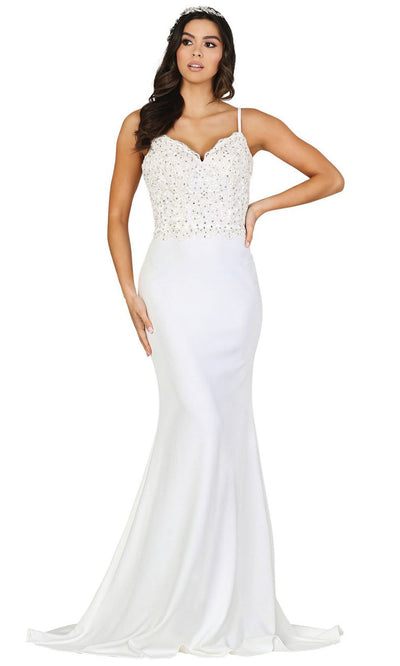 Dancing Queen - 120 Sleeveless Sweetheart Trumpet Gown In White