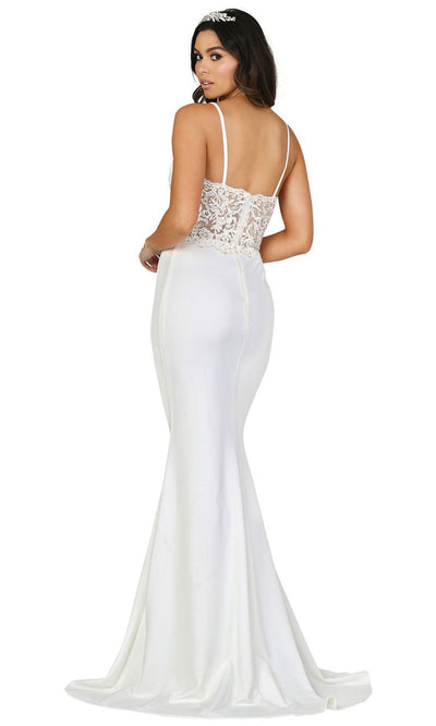 Dancing Queen - 120 Sleeveless Sweetheart Trumpet Gown In White