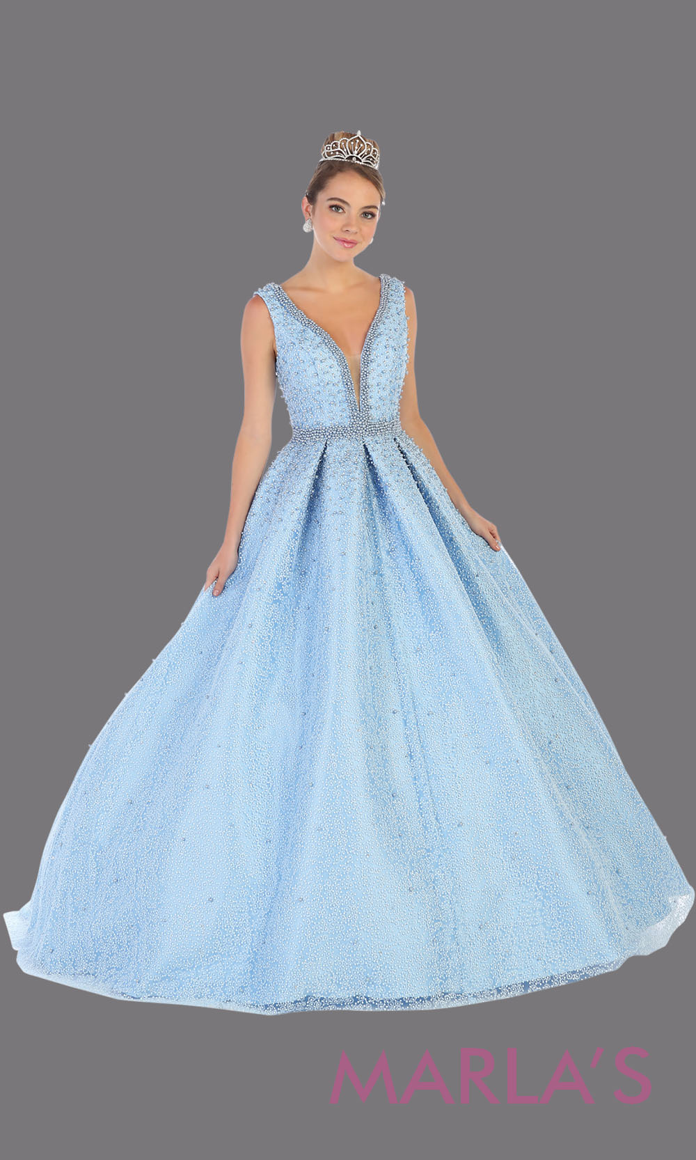 Long aqua blue princess quinceanera v neck ball gown with straps.Perfect for light blue Engagement ballgown dress, Quinceanera, Sweet 16, Sweet 15, Debut and blue Wedding bridal Reception Dress. Available in plus sizes.