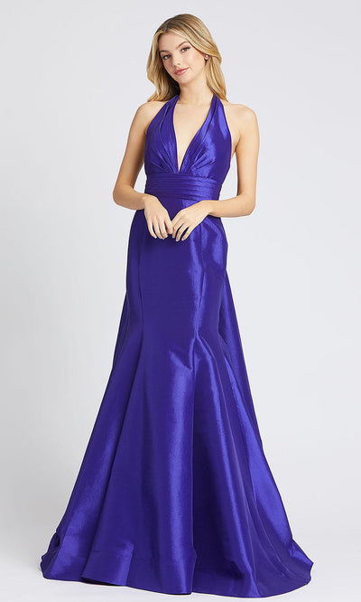 Mac Duggal - 12032L Halter V Neck Mermaid Evening Gown In Purple