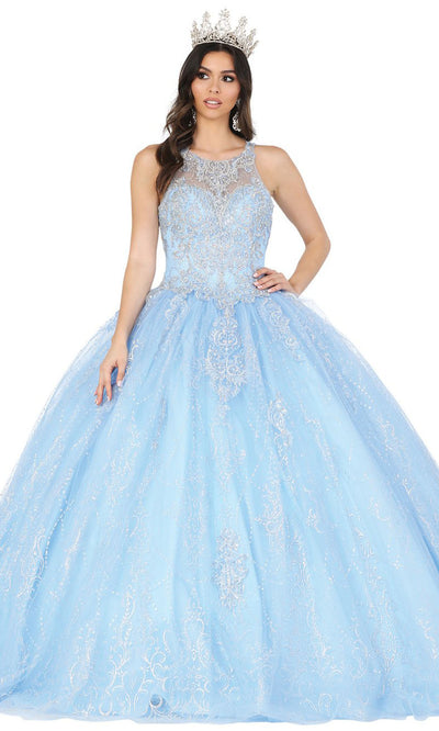 Dancing Queen - 1477 Sleeveless Jewel Royalty Ballgown In Blue