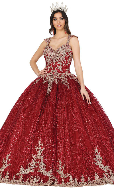 Dancing Queen - 1478 Embroidered Sweetheart Ballgown In Red