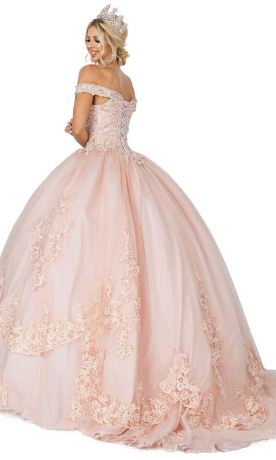 Dancing Queen - 1575 Applique Tiered Ballgown In Pink