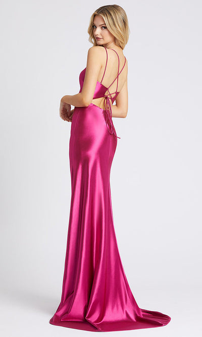 Mac Duggal - 26263I Strappy V-Neck Sheath Evening Dress In Pink