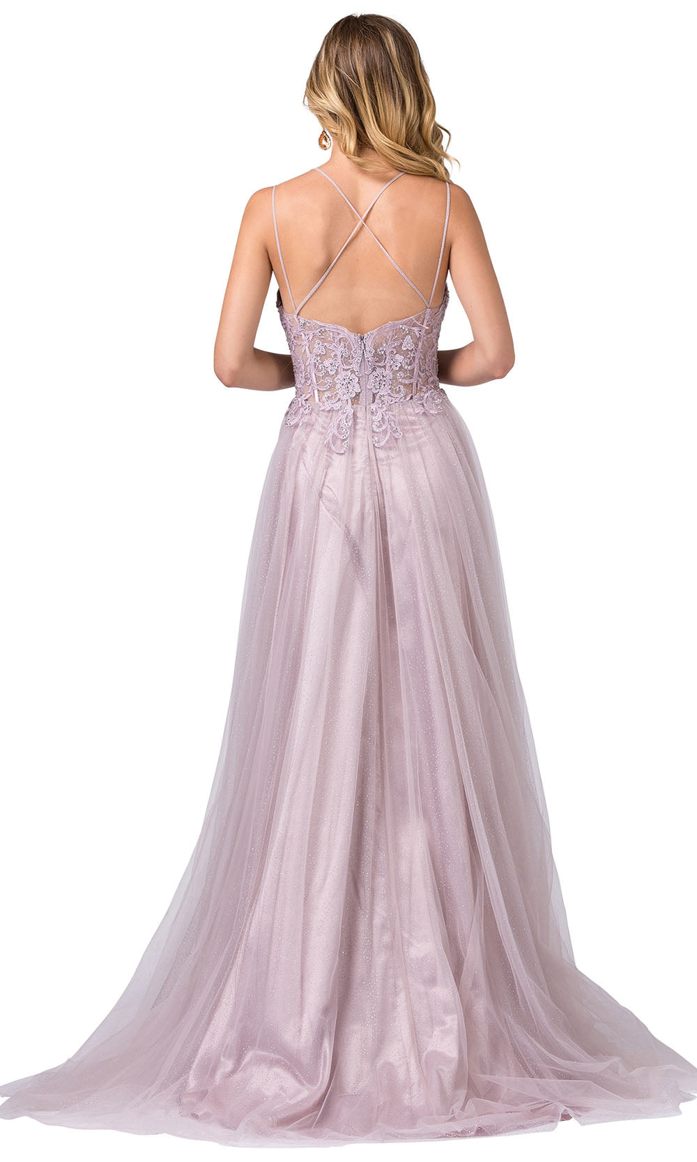 Dancing Queen - 2645 Bead Corset A-Line Tulle Dress In Purple