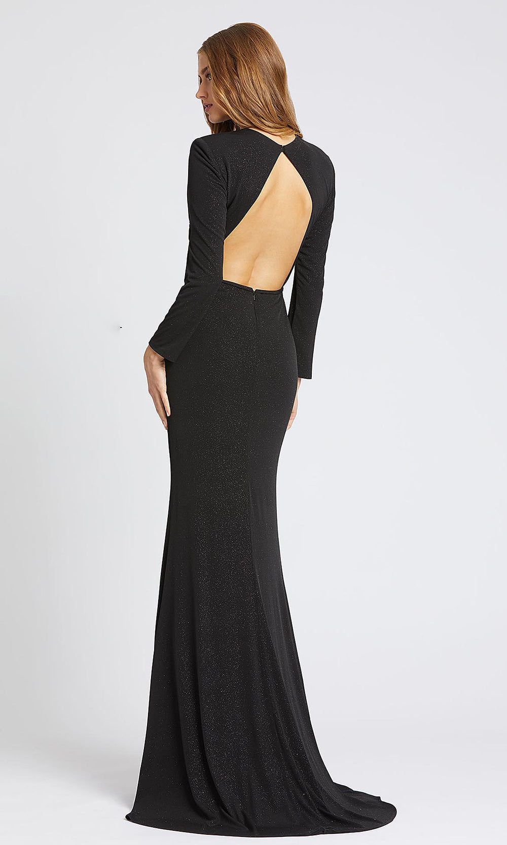 Mac Duggal - 40976L Long Sleeve Shimmer Evening Gown In Black