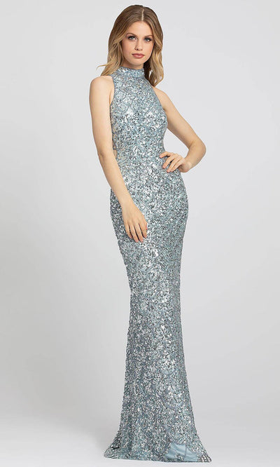 Mac Duggal - 4818A Sparkling Sequins Fitted Evening Gown In Blue