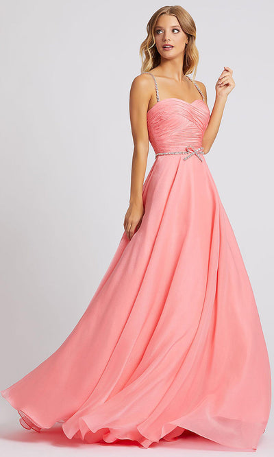 Mac Duggal - 48865A Rhinestone Accent Sweetheart A-Line Gown In Pink