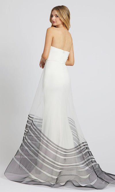 Mac Duggal - 48923L Strapless Illusion Overskirt Dress In White