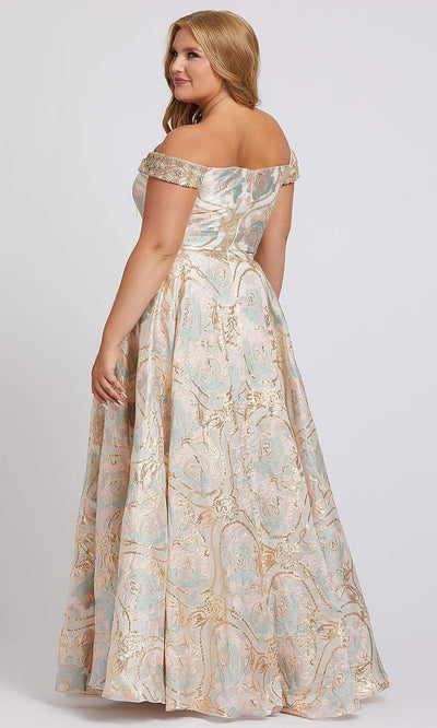 Mac Duggal - 48983F Off Shoulder Pastel Blossom A-Line Dress In Print