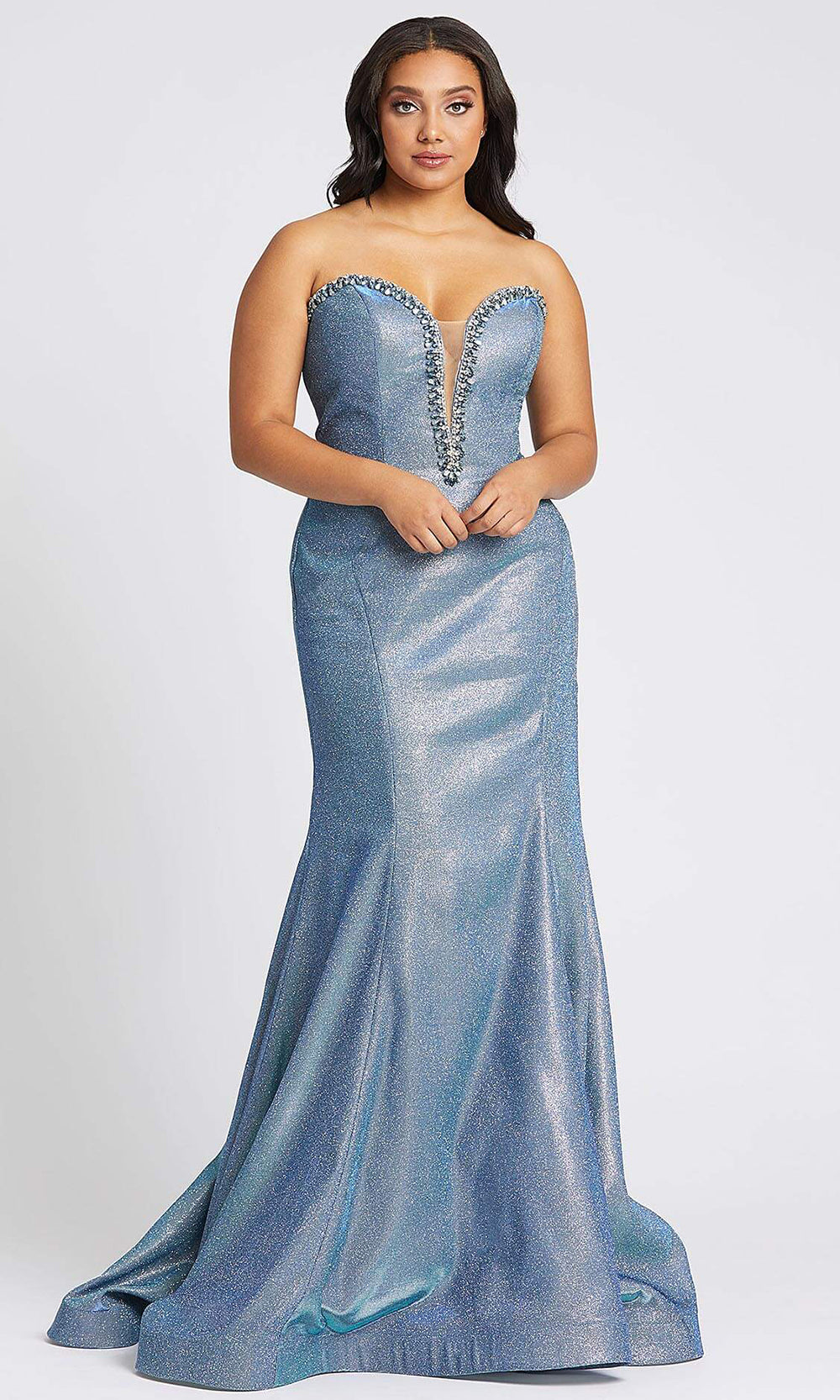 Mac Duggal - 66815F Beaded Sweetheart Mermaid Gown In Blue