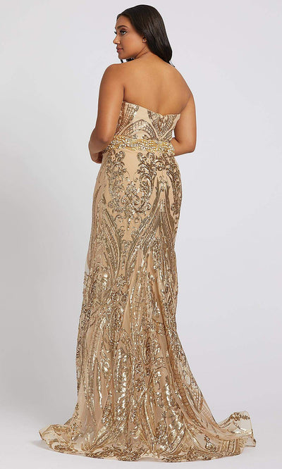 Mac Duggal - 66828F Sequin Strapless Sheath Evening Gown In Gold