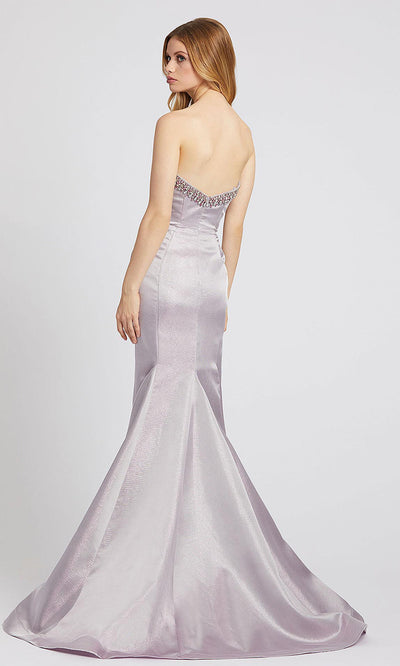 Mac Duggal - 66836L Bejeweled Strapless Long Mermaid Dress In Purple