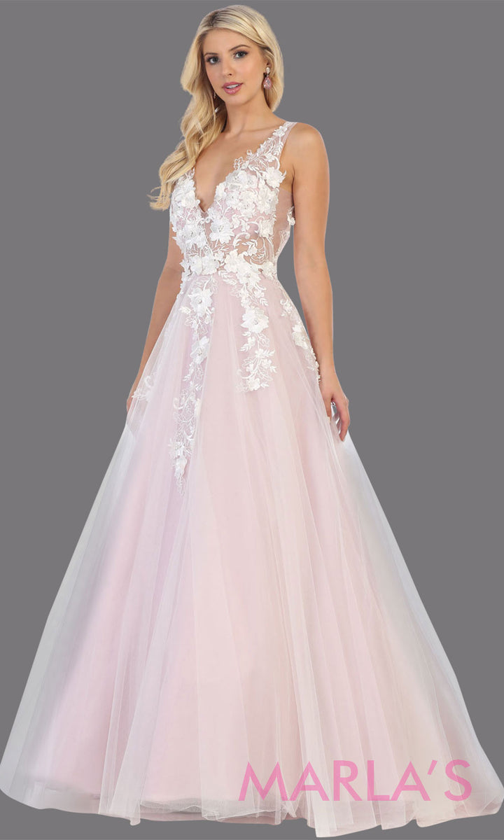Long Strapless Sweetheart Sequin Beaded Rose Gold Gown – MarlasFashions.com