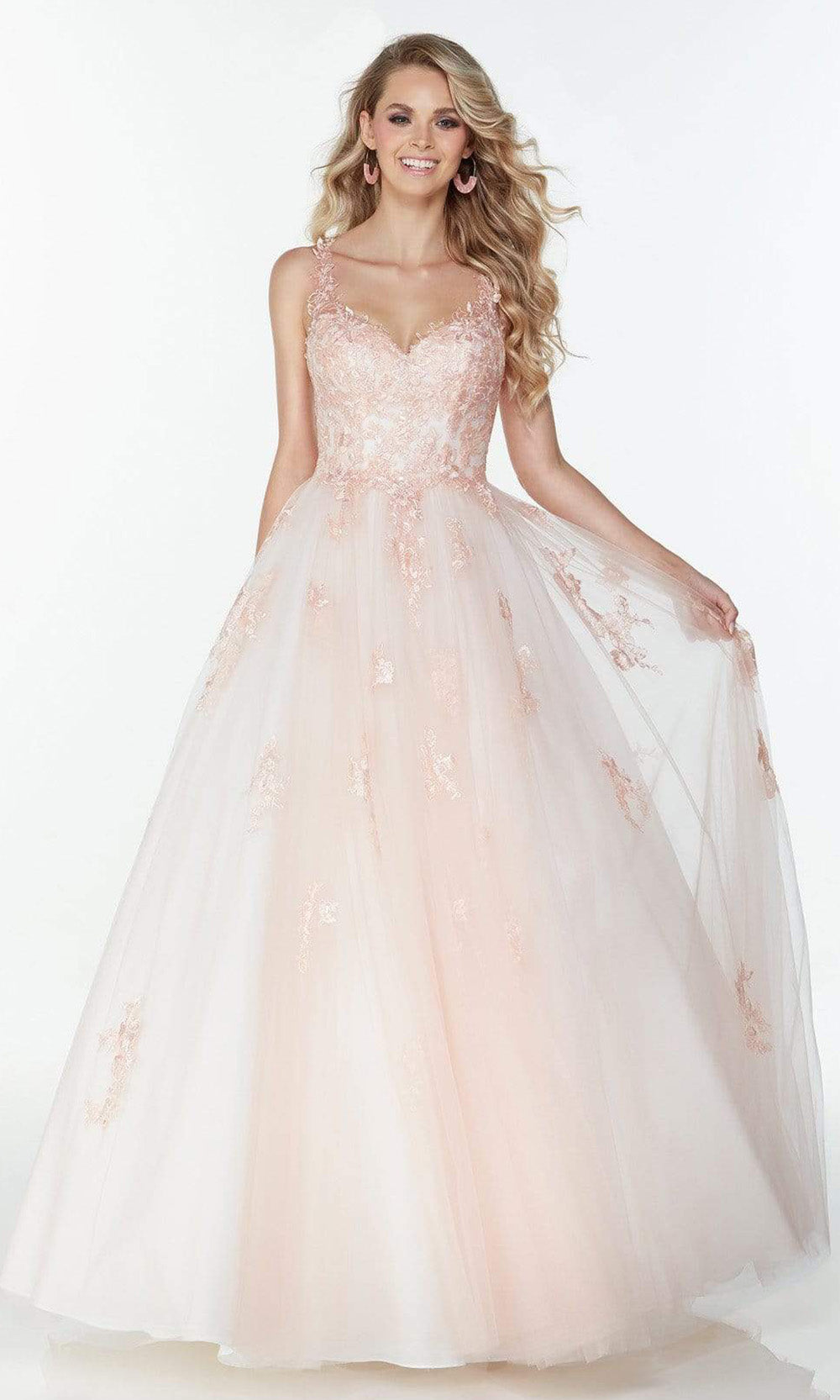 Alyce Paris - 61079 Lace Applique A-Line Gown In Pink