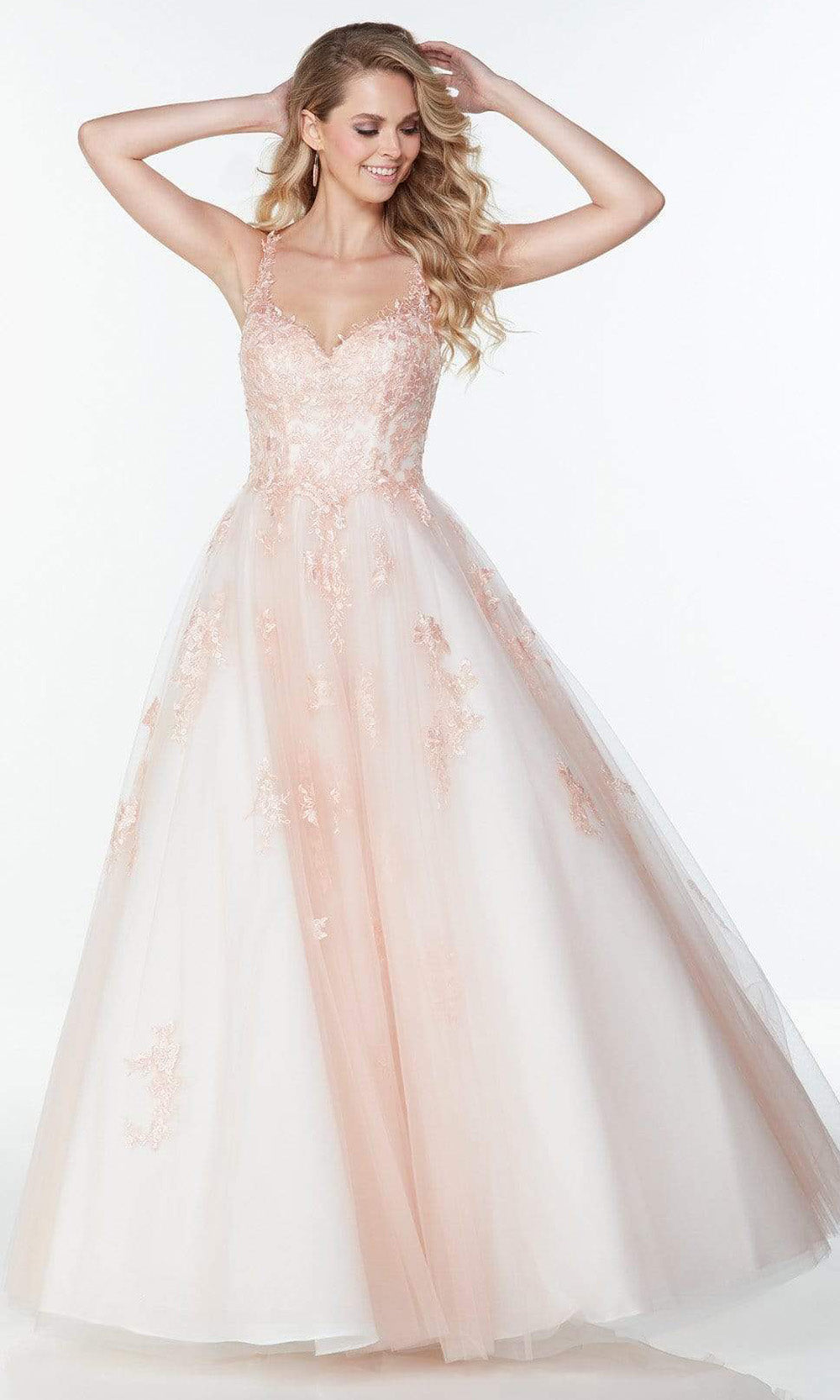 Alyce Paris - 61079 Lace Applique A-Line Gown In Pink