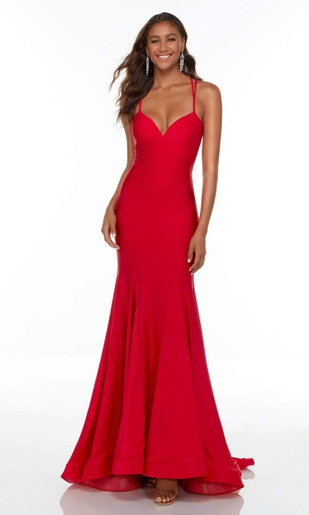 Alyce Paris - 61165 Sweetheart Jersey Mermaid Gown In Red