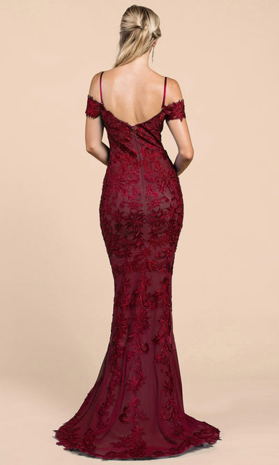 Andrea and Leo - A0258 Long Embroidered Mermaid Dress In Red