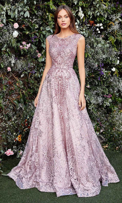 Andrea and Leo - A0820 Exquisite Detailed A-Line Gown In Pink