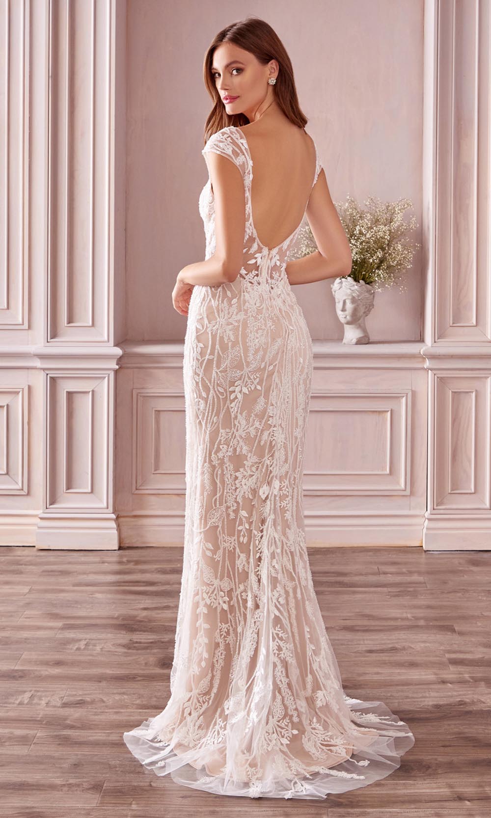 Andrea and Leo - A1020 Embellished Sweetheart Bridal Dress In White