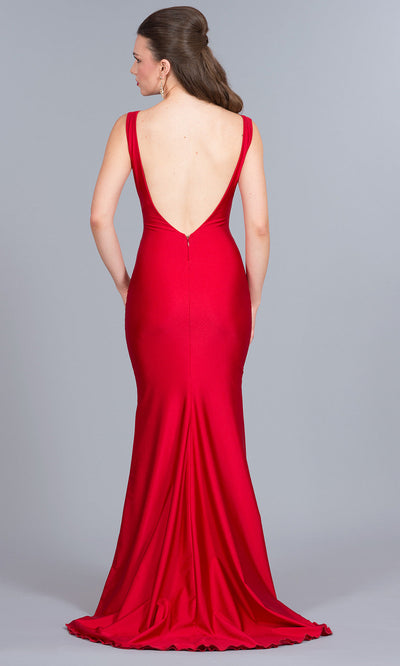 Atria - 6000H Twist Front Cutout Gown In Red