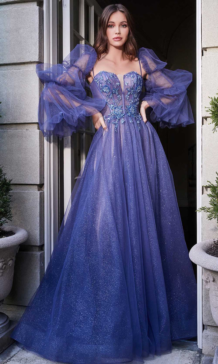 Cinderella Divine - B709 Detachable Sleeves Corset Gown
