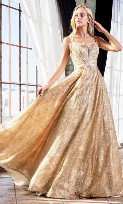 Cinderella Divine CB051 long gold metallic beaded dress with straps. Perfect gold evening dress for prom, quinceanera dress, indowestern gown, prom, engagement/wedding reception, debut, sweet 16. Sweet 15.Plus sizes available.jpg