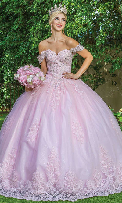 Dancing Queen - 1581 Scalloped Lace Ballgown In Pink