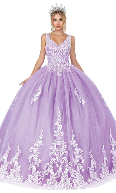 Dancing Queen - 1608 Applique Gossamer Ballgown In Purple