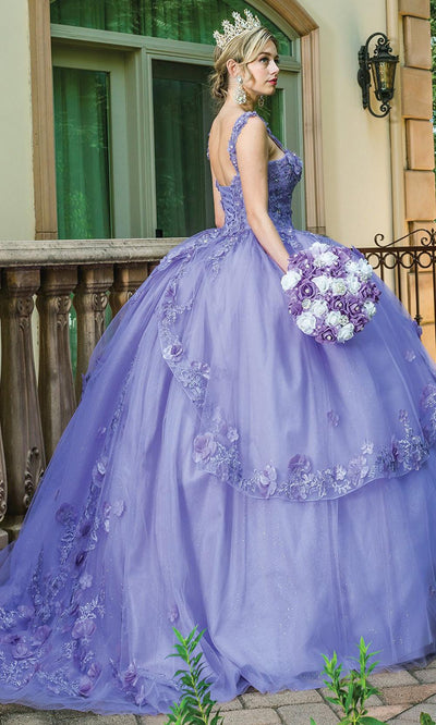 Dancing Queen - 1627 Sweetheart Tulle-Made Ballgown In Blue and Purple