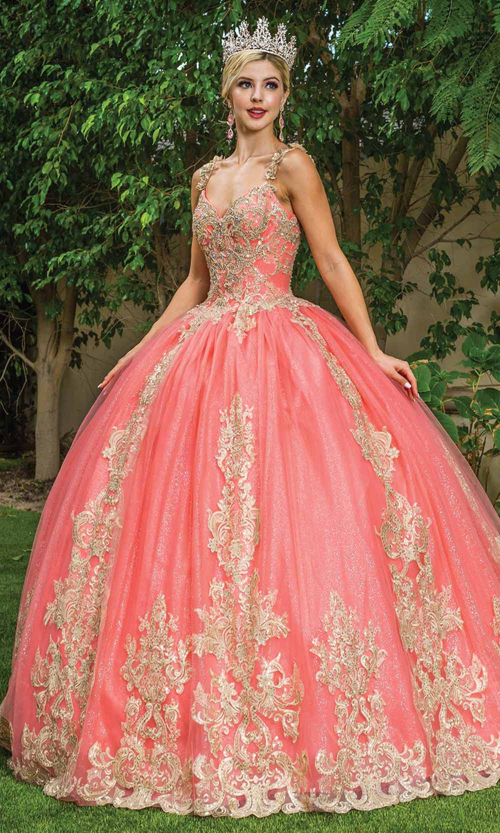 Dancing Queen - 1629 Princess-Like Embellished Ballgown In Pink