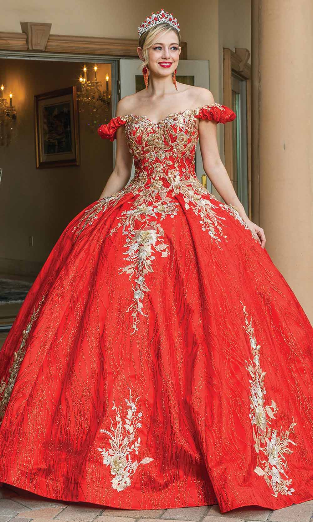 Dancing Queen - 1632 Sweetheart Off Shoulder Ballgown In Red