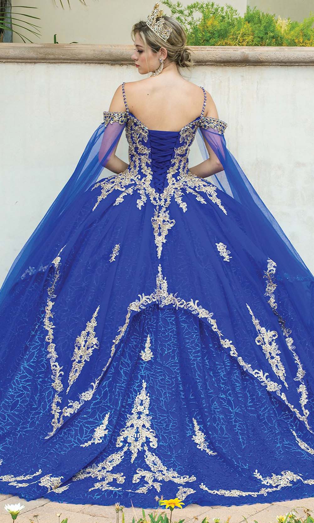 Royal Blue Lace Lace-Up Long Prom Dress EWQ023 – SELINADRESS