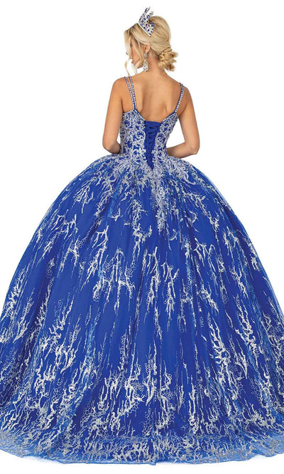 Dancing Queen - 1641 Uniquely Detailed Beaded Gown In Blue