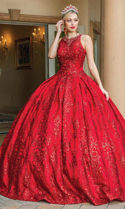 Dancing Queen - 1647 Sequined And Beaded Jewel Ballgown In Red