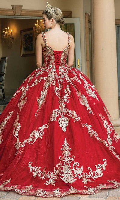 Dancing Queen - 1651 Removable Cape Embellished Ballgown In Red
