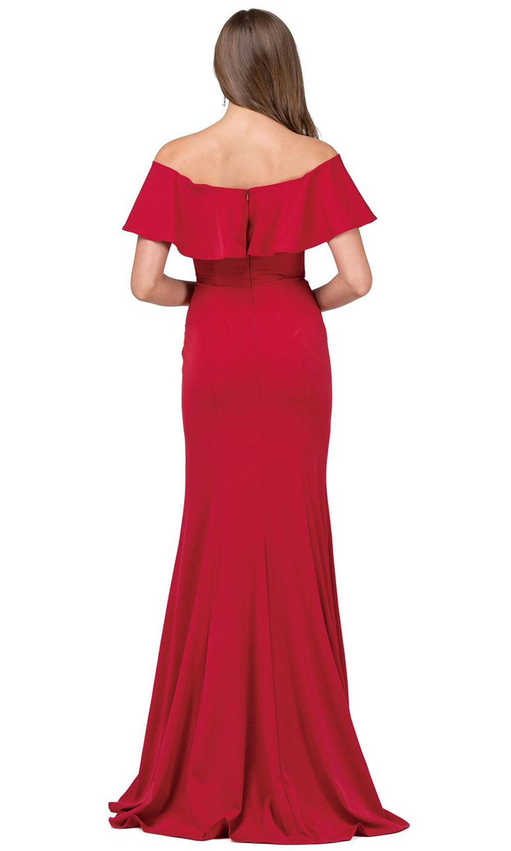 Dancing Queen - 2348 Off Shoulder Sheath Dress In Red