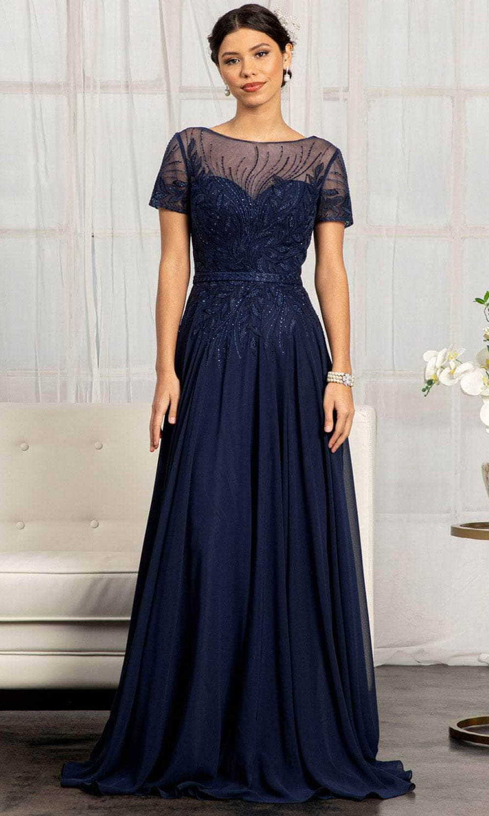 Elizabeth K GL3067 | Long A-Line Dress – MarlasFashions.com