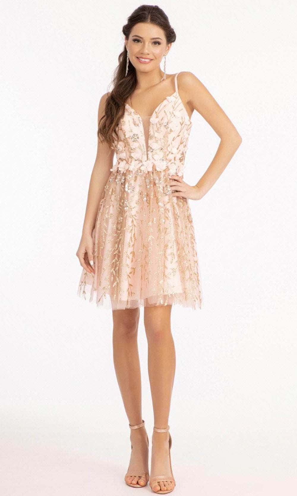 Elizabeth K GS1998 In Pink and Goldgrade 8 grad dresses, graduation dresses